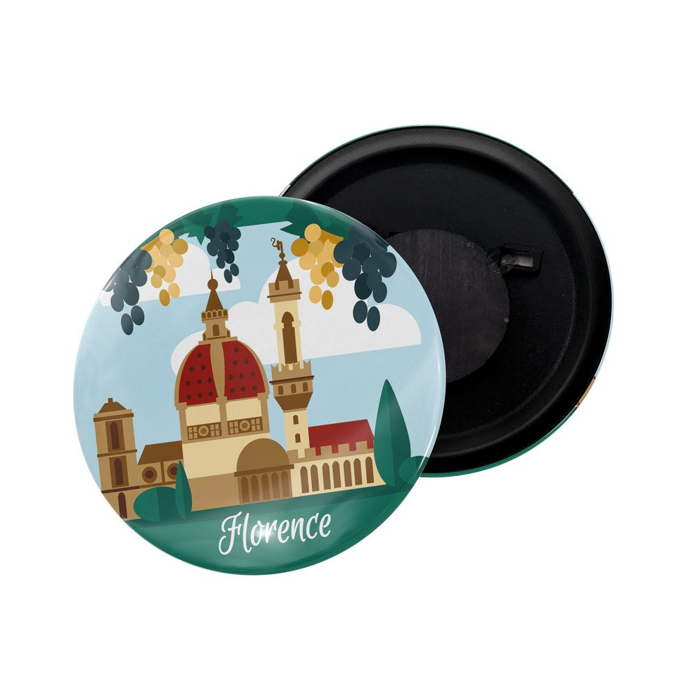 dhcrafts Fridge Magnet Multicolor Italy Florence Glossy Finish Design Pack of 1 (58mm)